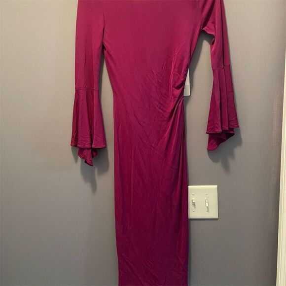 Diane von Furstenberg Women's Bell Sleeve Dress Size 2 Purple Knee Length - Picture 2 of 10